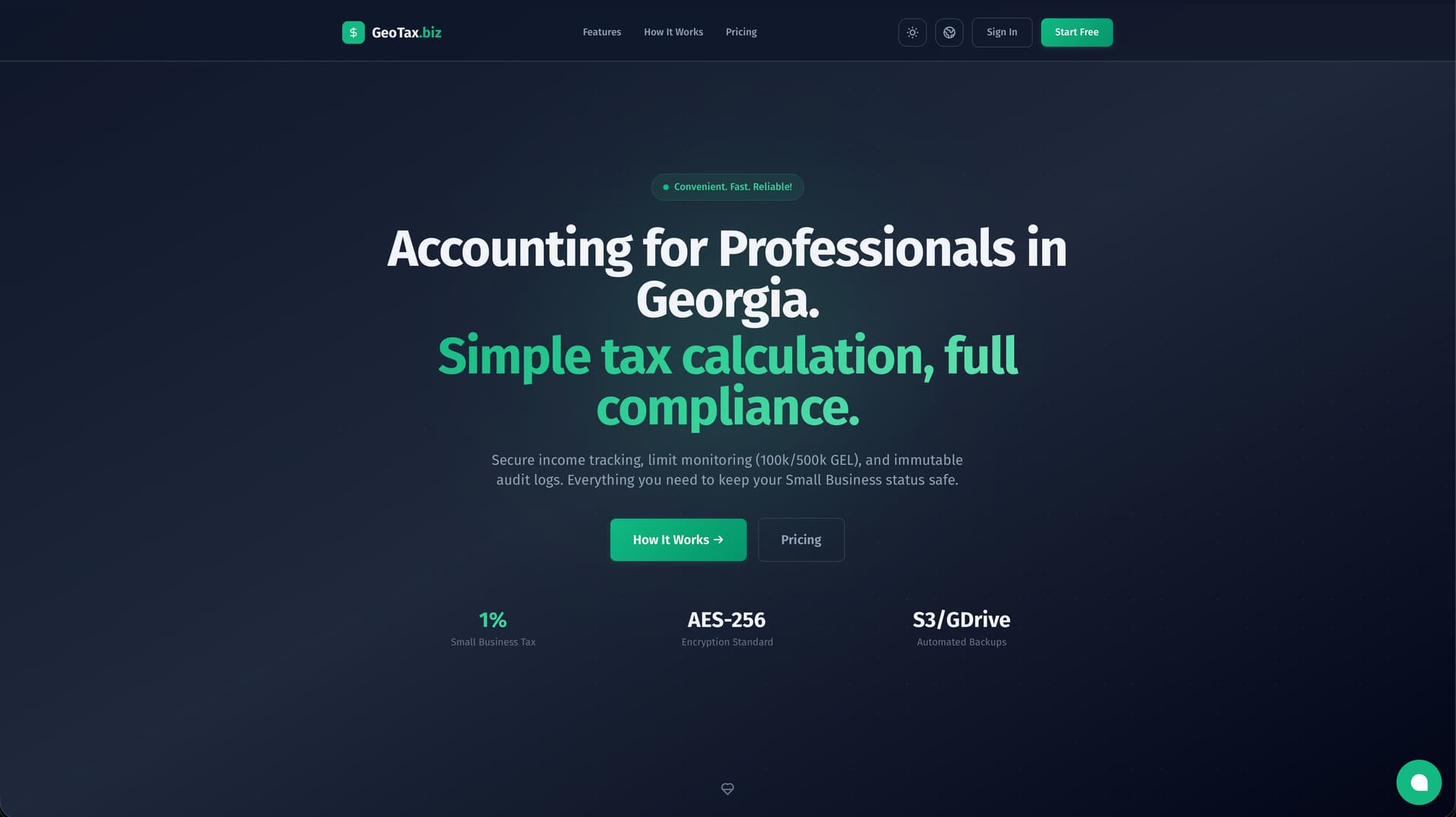 GeoTax.biz — Landing page for accounting service in Georgia