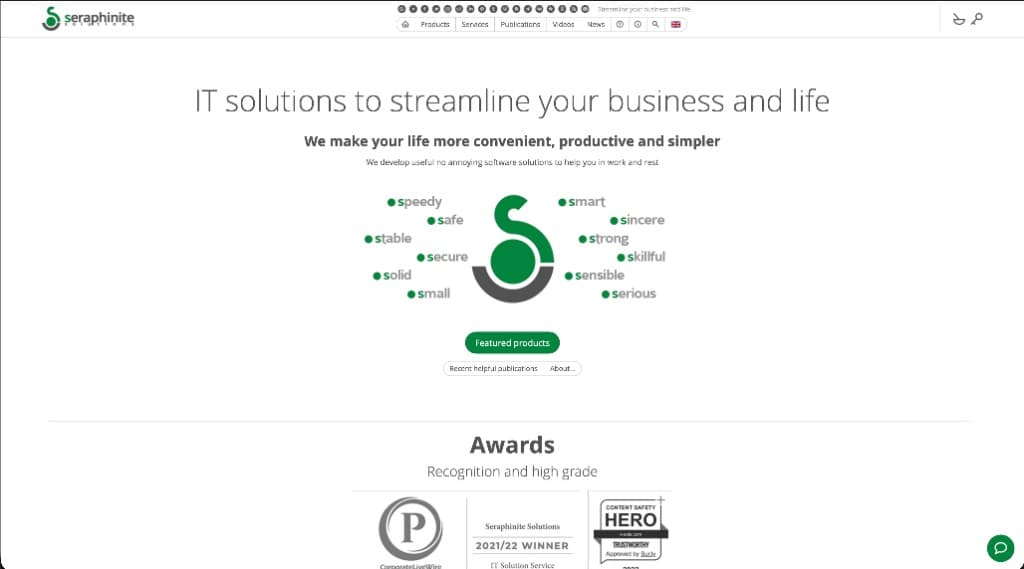 Seraphinite Solutions — corporate portal & support ops