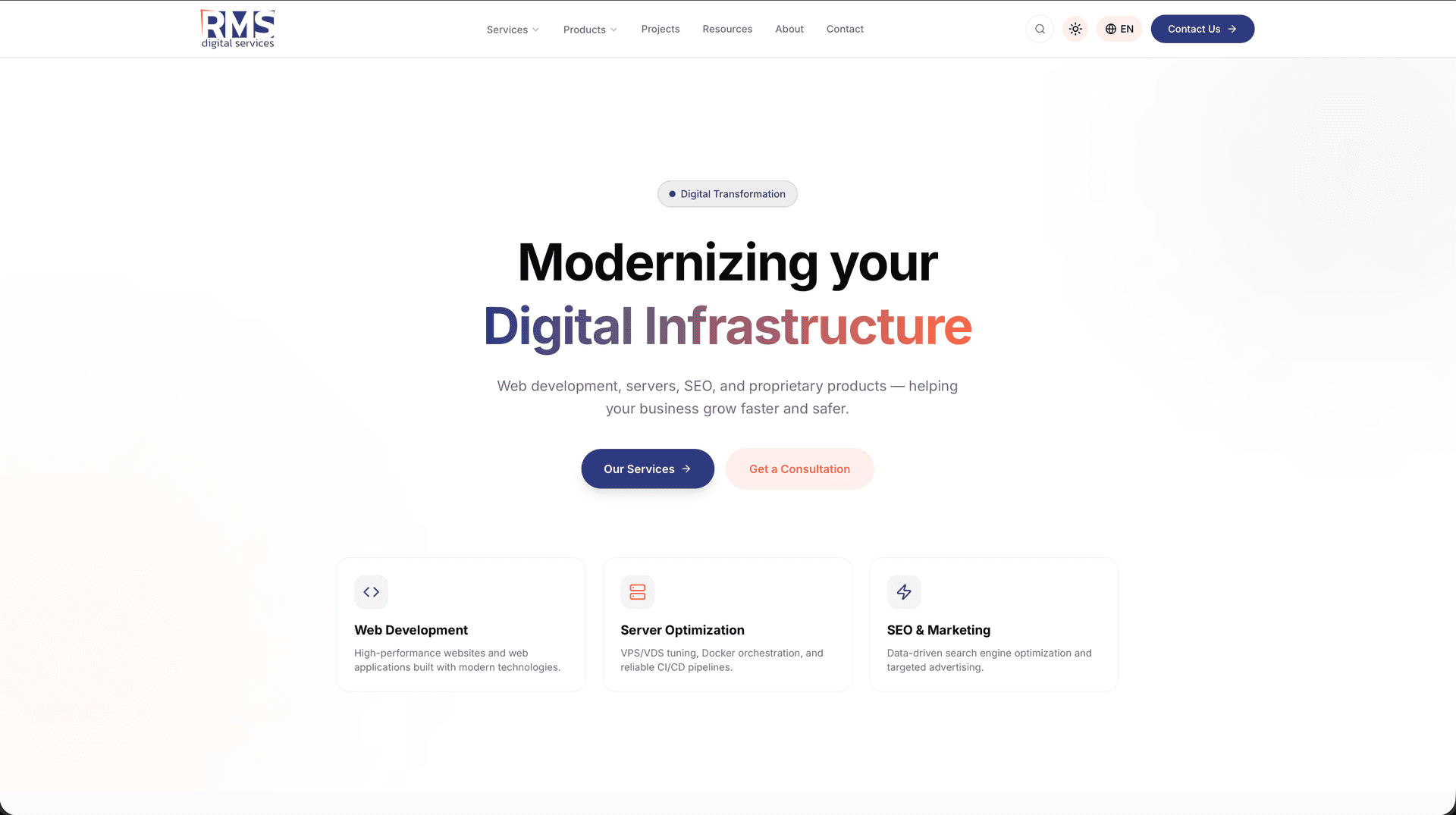 RMS Digital Services Website