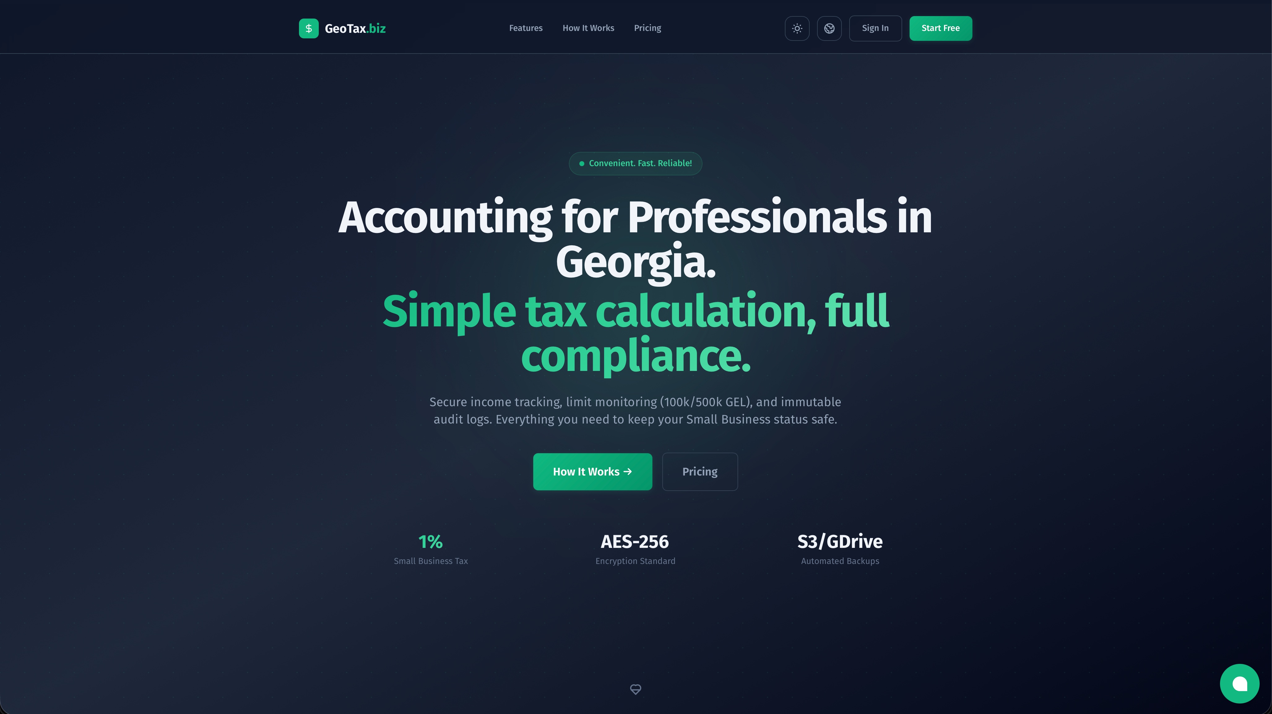 GeoTax.biz — Landing page for accounting service in Georgia