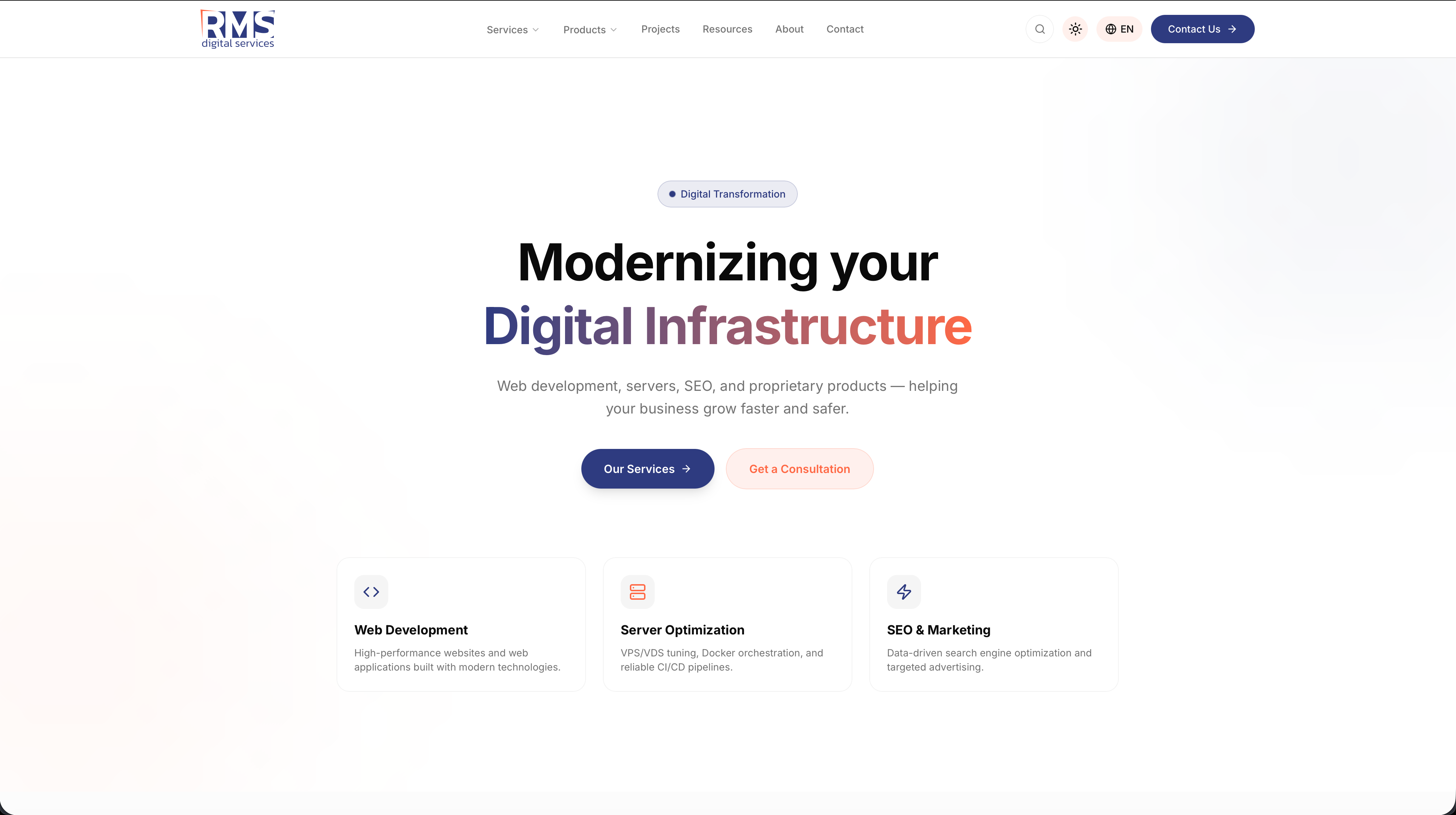 RMS Digital Services Website